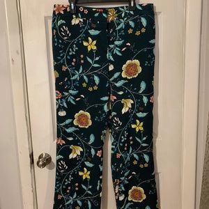 Ladies wide leg floral pants with zipper